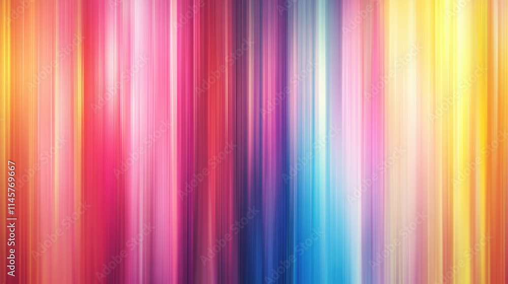 Poster vibrant vertical lines creating a blurred colorful background with soft lights for a dreamy artistic