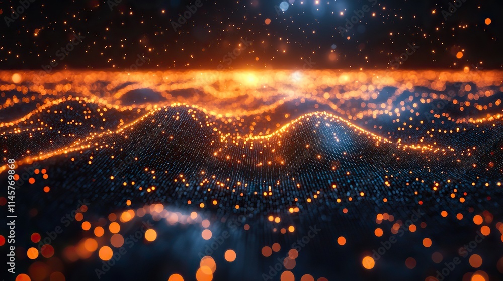 Wall mural hologram engineering and futuristic cybersecurity symbolize computing, abstract connection, digital 
