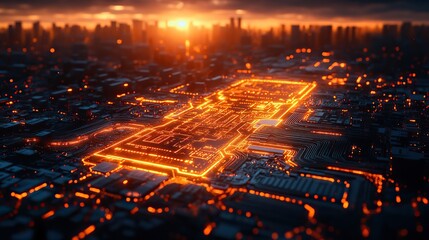 Fototapeta premium Hologram engineering and futuristic cybersecurity symbolize computing, abstract connection, digital transmission, tech data network, firewall protection, communication, and blockchain.