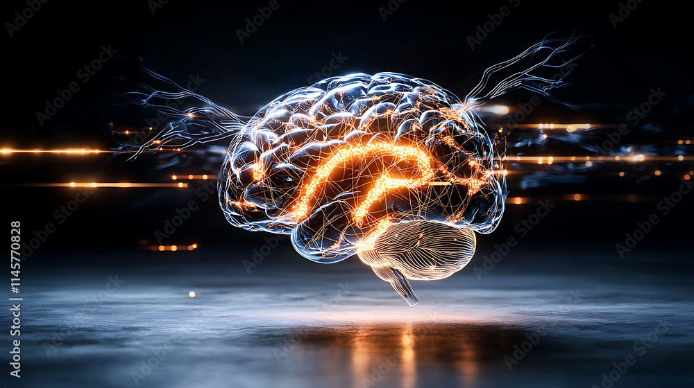 Aufkleber innovative neural activity visualization digital realm 3d graphic futuristic environment close-up vi
