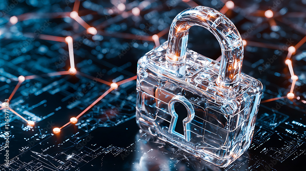 Poster cybersecurity lockdown digital security virtual environment infographic visualization data protectio