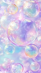 Set of realistic colorful soap bubbles on white background,Soap bubbles for vector illustrations,3d pink soap ball. Realistic rainbow water bubble,Pink soap bubbles float,copy space.