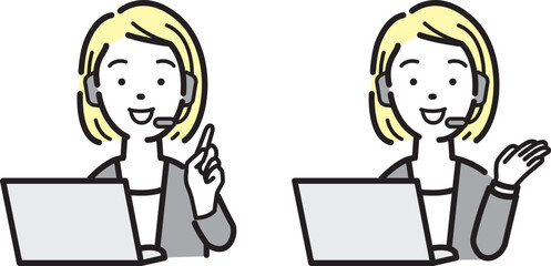 コールセンター オペレーターのイラスト