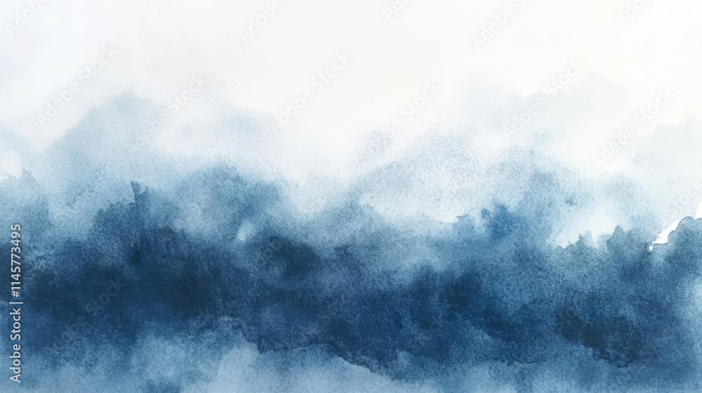 Poster blue watercolor background texture creating a serene and calming effect ideal for artistic and desig