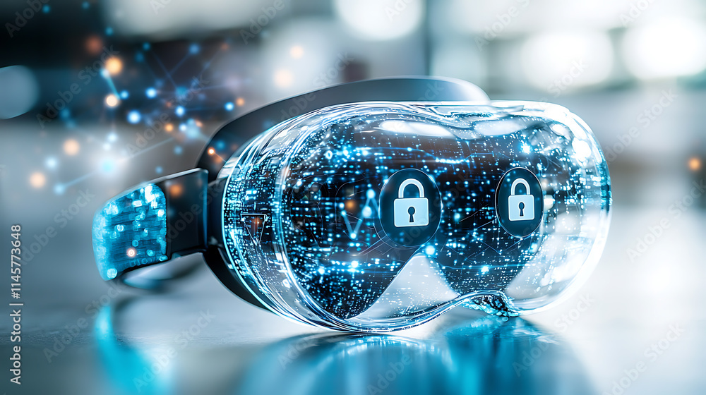 Poster innovative virtual reality headset for secure data access in tech environments