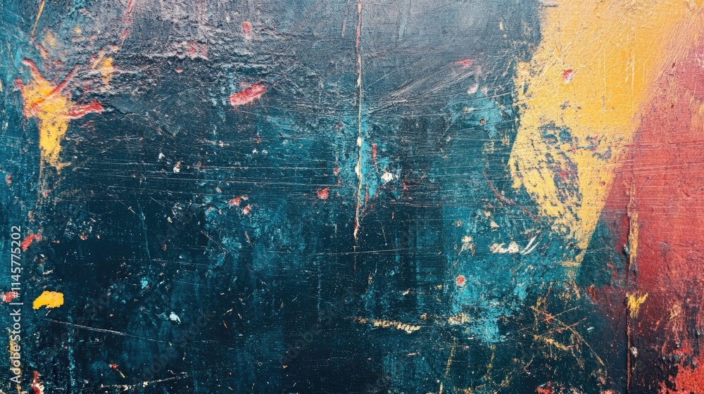 Poster textured abstract background with colorful scratches and imperfections on a weathered surface creati