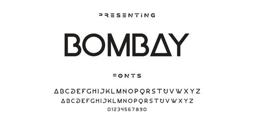 Creative geometric modern urban alphabet font. Digital abstract futuristic, fashion, sport, minimal technology typography.