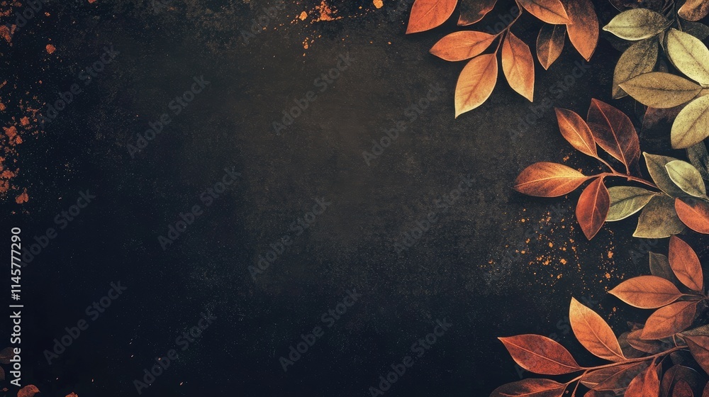 Poster autumn leaves background with empty space for text suitable for seasonal themes and invitations