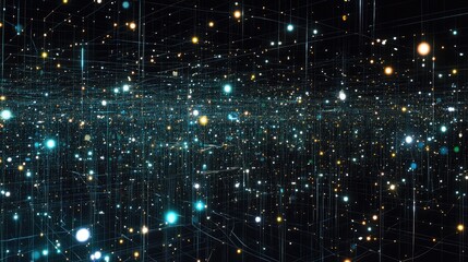 Fototapeta premium Digital representation of networks and connections illustrating global data processing and finance in a futuristic visual landscape.