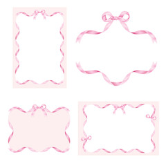 Frame of Ribbons watercolor stye for invitation card, art work, template and so on.