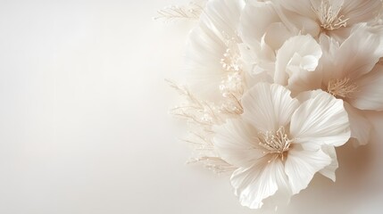 Delicate Cream Paper Flowers and Dried Branches