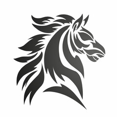 vector illustration graphic of tribal art design silver horse head