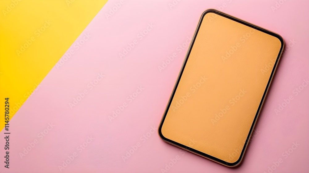 Poster Minimalist Smartphone on Colorful Background with Soft Shadows