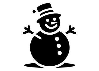 Snowman Silhouette Vector Illustration