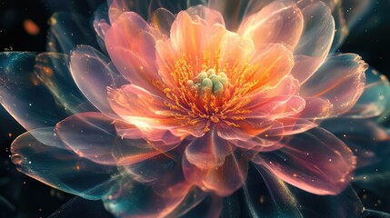 Vibrant Abstract Flower Bloom with Soft Light and Delicate Petals in a Fantasy Nature Setting