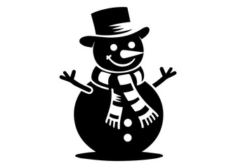 Snowman Silhouette Vector Illustration