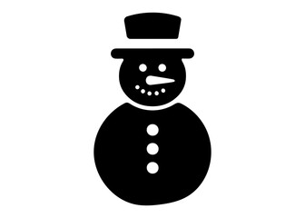 Snowman Silhouette Vector Illustration