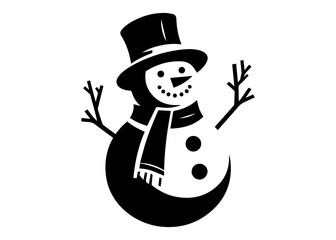 Snowman Silhouette Vector Illustration