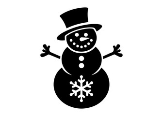 Snowman Silhouette Vector Illustration
