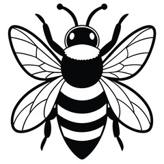 Bumblebee insect flat vector illustration on a white background