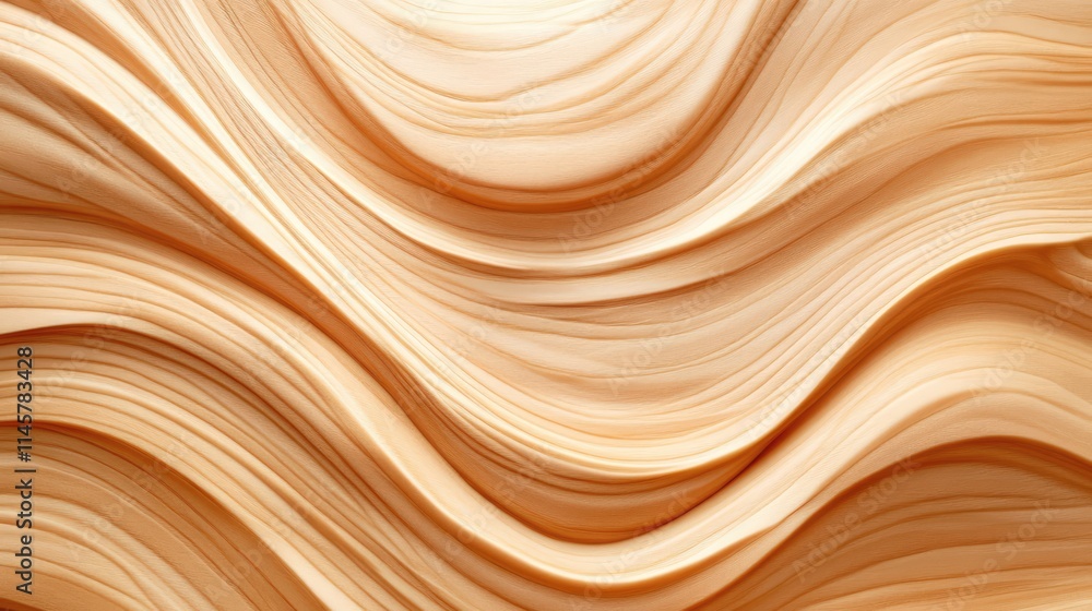 Poster abstract wavy wooden grain texture background with smooth lines and copy space for creative design e