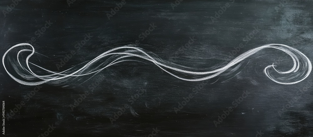 Poster elegant chalk swirls on a dark chalkboard background ideal for classroom use or as a stylish artisti