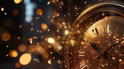 Golden Hour: A Glittering New Year's Eve Clock