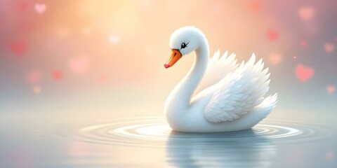 Elegant Swan Illustration in Artistic Style