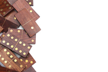 Many dark dominos blocks on white background