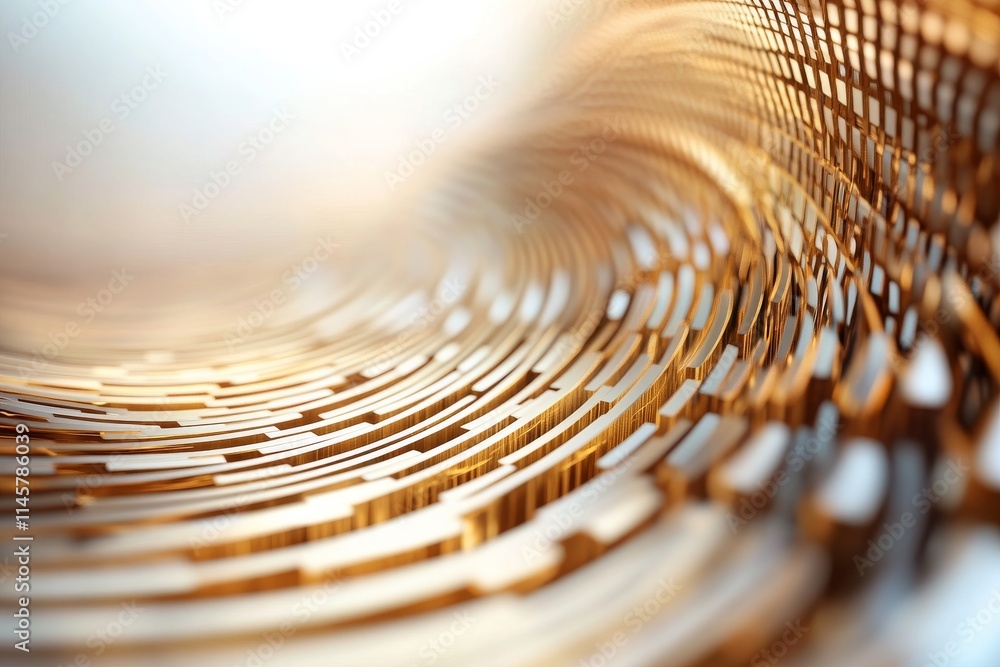 Aufkleber golden circular pattern creates a mesmerizing texture in soft light during an artistic display