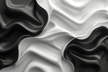 A black and white image of a fabric with a wave pattern