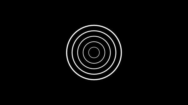 Radio waves signal technology animation on a black background.