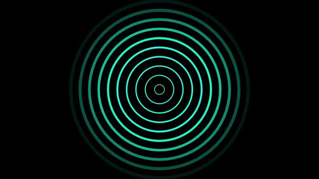 Radio waves signal technology animation on a black background.