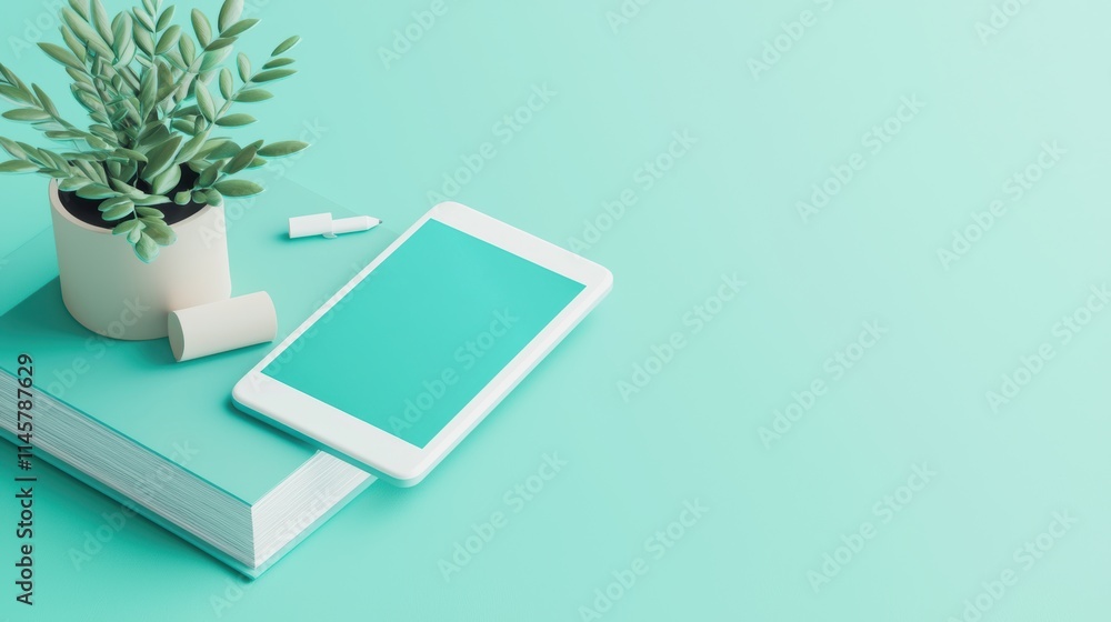 Aufkleber a mobile phone displaying an educational app, showcasing the accessibility of learning resources any