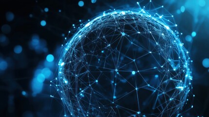 Abstract Digital Globe: Network Connection Visualization