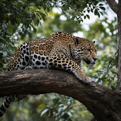 leopard in tree