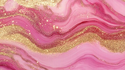 Pink and gold shimmering glitter wave texture for elegant backgrounds and design projects