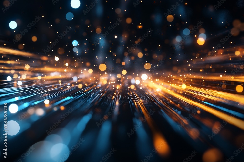 Poster colorful light streaks create a dynamic visual experience in a digital abstract background