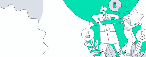 Medical characters fighting the epidemic flat vector concept operation hand drawn illustration
