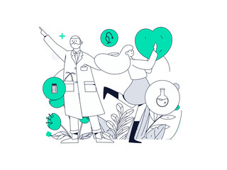 Medical characters fighting the epidemic flat vector concept operation hand drawn illustration
