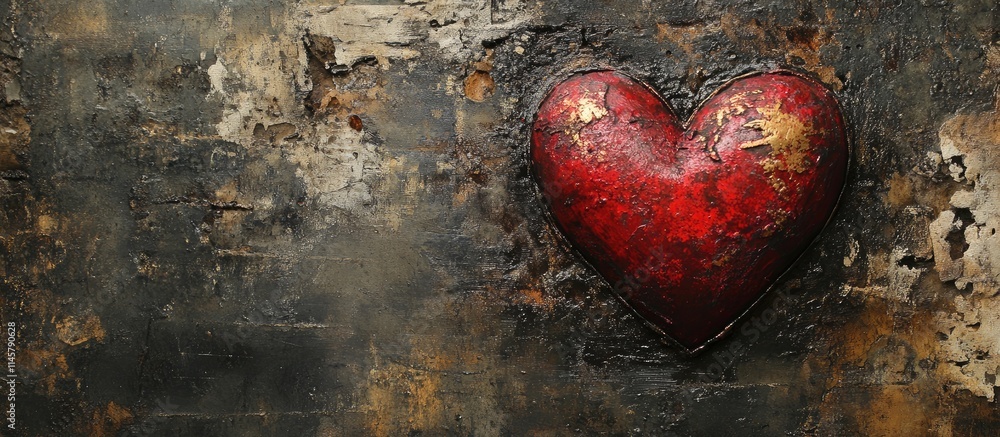 Poster valentine's day textured backdrop with heart design and space for personalization or text additions