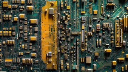 A magnified view of a microchip processor under a microscope, revealing tightly packed transistors and circuit networks