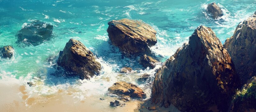 Coastal Beauty with Rocky Reefs and Turquoise Waters at Beachport Shoreline