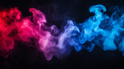 Blue vs red smoke effect black vector background. Abstract neon flame cloud with dust cold versus hot concept. Sport boxing battle competition fog transparent wallpaper design. Police digital banner