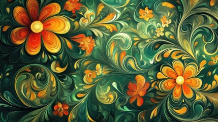Floral Swirl Background Pattern for Creative Art and Design Projects