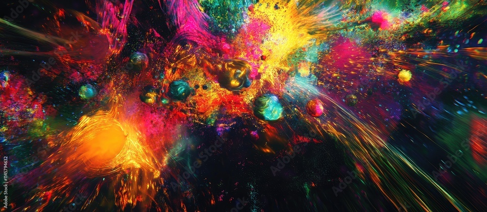 Aufkleber colorful abstract fireworks display creating a lively and energetic atmosphere with bursts of light 
