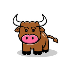 bull on a white background