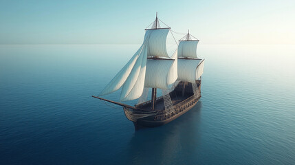 A special wooden boat in an ocean.