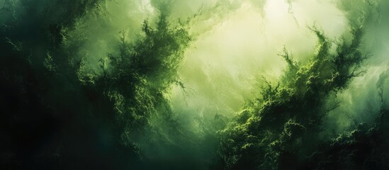 Obraz premium Abstract green textured background with swirling patterns and organic forms ideal for digital design or nature-themed projects.