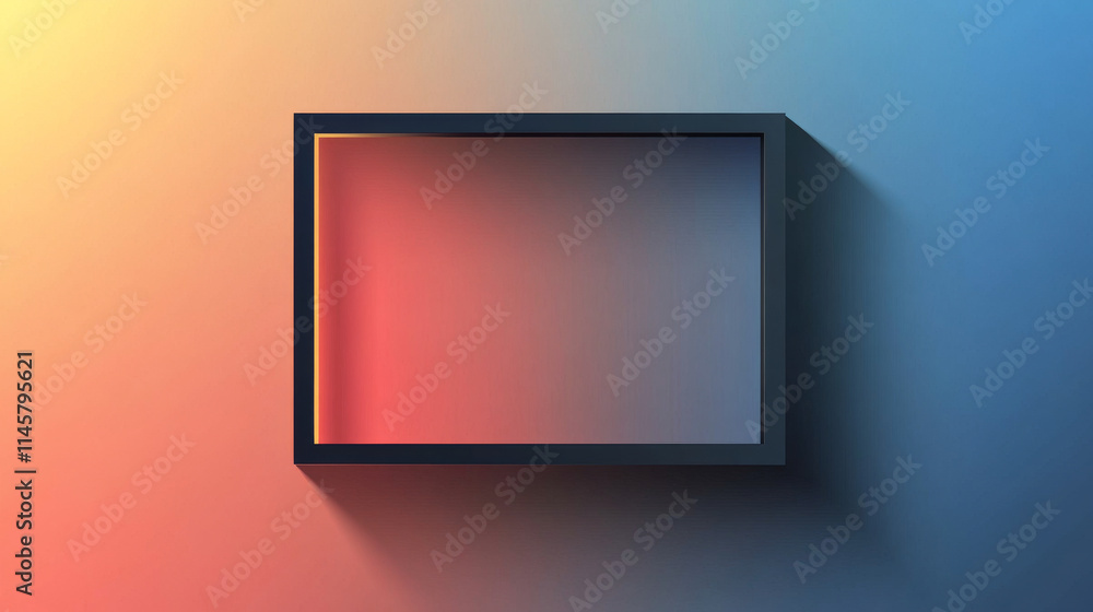Poster square shadow box frame vector effect template. rectangle page border shade illustration set on tran